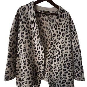Cashmere Leopard Print | Cardigan | Size XL-- Runs Small